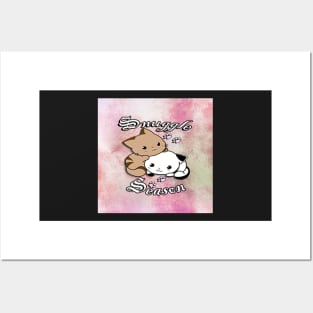 Cute Cat Cubs, Kitty Design & Quote, Snuggle Season, Tie Dye, Paw Prints, Kittens Posters and Art